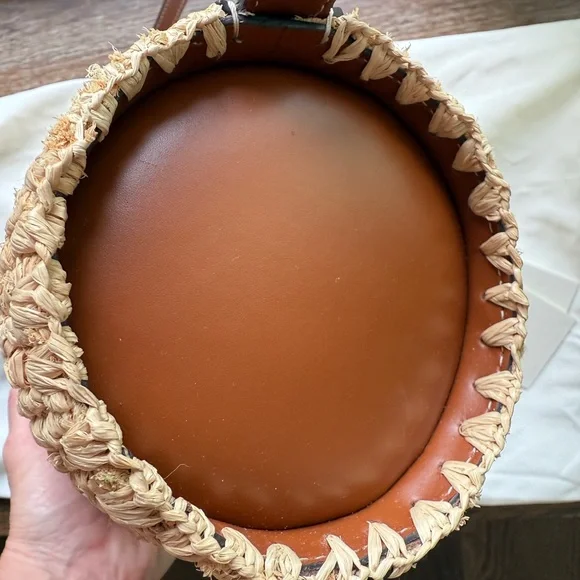 STAUD MINI TARU RAFFIA BAG NATURAL TAN